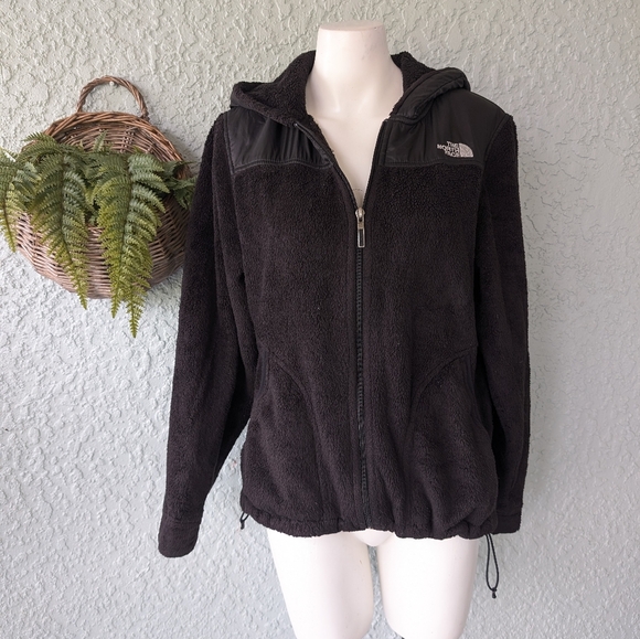 The North Face~OSO Black L/S Hooded Full Zip Fleece Jacket ~ Women Sz M - Picture 1 of 7